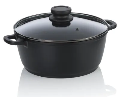 Kochtopf 24 cm, 3,2 l, Induktion, Alu-Keramikbeschichtung, schwarz