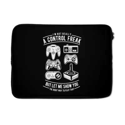 Produktbild von MuchoWow® Laptop Hülle 13 Zoll Mancave - Controller - Schwarz - Weiß - Vintage Laptoptasche - Laptophülle - Sleeve - Rundumschutz