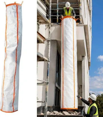 Productafbeelding van Puinglijbaan 4 meter, sleepbaan voor bouwafval, vierbandige afvalzak, scheurbestendig