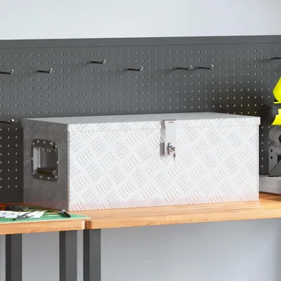 Produktbild von vidaXL Aufbewahrungsbox Silbern 70x31x27 cm Aluminium