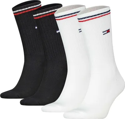 Produktbild von TOMMY HILFIGER Uni Socken, 4er Pack - Sock 4P Iconic ECOM Schwarz/Weiß 35-38
