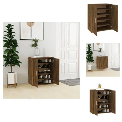 Zdjęcie produktu dla vidaXL Szafka na buty dąb wędzony 60x35x70 cm materiał drewnopochodny - Półki i szafki na buty