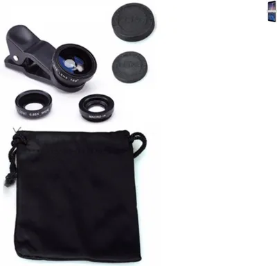 Produktbild von K-S-Trade Smartphone Kamera Linsen Set Kompatibel mit Nokia 7 Plus 3in1 Clip-On Kamera Adapter Macro Weitwinkel FishEye Fischauge Objektiv Linse