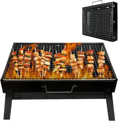 Zdjęcie produktu dla BBQ Grill, Składany Grill Campingowy, Grill Węglowy, 40x27x20 cm, Stal Nierdzewna