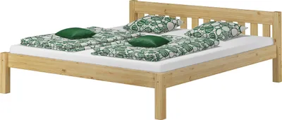Produktbild von Ehebett Doppelbett 180x200 Massivholzbett Kiefer natur Futonbett Zubehör wählbar V-60.38-18ohne Zubehör