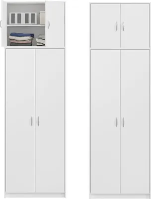 Produktbild von BDW, Kleiderschrank mit 5 Einlegeböden, Tom, Weiß, 235x75x35cm