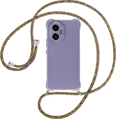 Produktbild von Handykette Backcover-Schutzhülle mit Band (Metall silberfarben) für Honor 300 5G - braun+beige