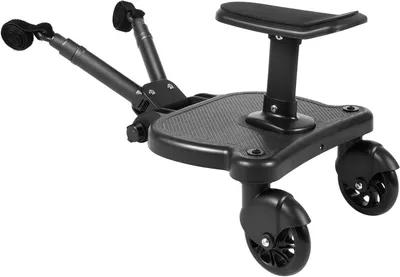 Imagen del producto de Carro de bebé - Buggyboard con sesión plenaria - Viaje conjunto - 2 en 1 Sentado de pie - Max 25 kg - Negro