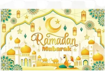 Produktbild von Banner Poster Hintergrund für Ramadan Mubarak Foto Hintergrund 185x110cm
