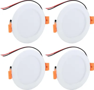 Produktbild von 4 Stück 4 Zoll RV-Deckenleuchte, 300 lm, 6000 K, rundes Downlight, Auto-Innenbeleuchtung, Weiß für Wohnwagen, Yacht, DC 12 V, 3 W