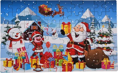 Produktbild von Weihnachts‑Puzzle, 60‑teilig Schneemotiv, Kinder Lernspielzeug, Geschenk & Dekoration für Festtage