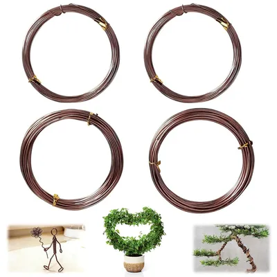 Obrázok produktu pre Drôt na bonsai, hliníkový, 4 veľkosti (1-2,5 mm), 10 metrov, na upevňovanie rastlín