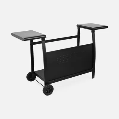 Produktbild von sweeek - Servierwagen für Plancha Porthos 4 Brenner - Schwarz