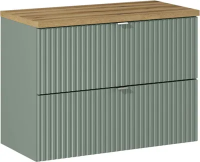 Produktbild von Waschtischunterschrank 80cm in grün und Eiche NEWPORT-56-GREEN