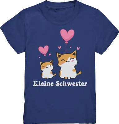 Produktbild von Kleine Schwester T-Shirt Katzen Kleine Schwester Geschenk – Indigo / 152/164 (12-14)