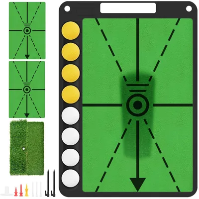 Produktbild von Golftrainingsmatte, Doppeloberfläche - 31 x 43,5 cm - Polyurethan, Grün - Für Innen- und Außenbereich