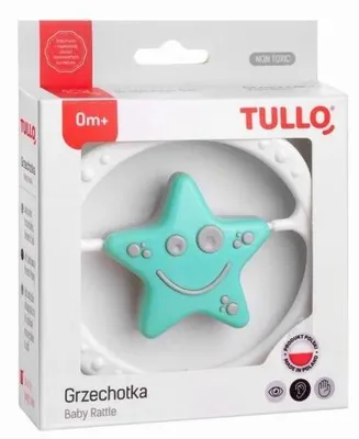 Image de TULLO 171 Hochet sensoriel étoile gris menthe