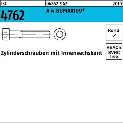 Produktbild von Zylinderschraube ISO 4762 Innen-6kt M6x 40 A 4 BUMAX109 100 Stück BUFAB