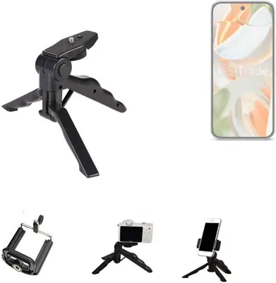 Produktbild von K-S-Trade Stativ Tisch-Ständer Dreibein Handy-Stativ Ständer kompatibel mit Google Pixel 9 Pro Mini-Stativ Smartphone Tripod Handy-Stativ aus