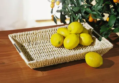 Produktbild von Schale aus Maisstroh, eckig, mit Griffen, Obstschale