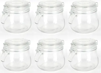 Image de lot de 6 bocaux à couvercle métallique 0,5L Bocal à conserves Bocal à provisions Pot à confiture
