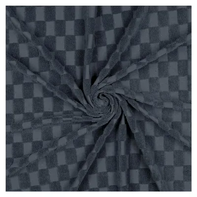 Produktbild von Jacquard-Frottee mit Karomuster ab 0,5m x 155cm unifarben aus Baumwolle in 3 Farben