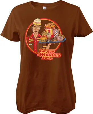Produktbild von Eat Your Worries Away Girly Tee - Large - Brown