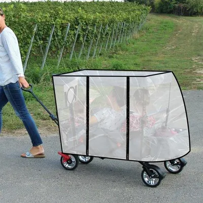 Image de Chariot de plage robuste avec freins sur les roues avant, capacité de charge de 150 kg