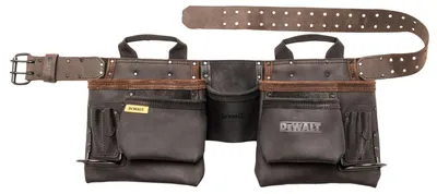 Produktbild von DEWALT, DWST550112, Werkzeuggürtel aus Leder, Langlebig, 11 Taschen, Professione