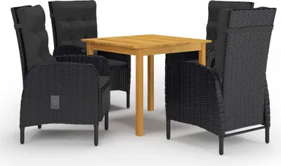Produktbild von The Living Store 5-tlg. Garten-Essgruppe Schwarz