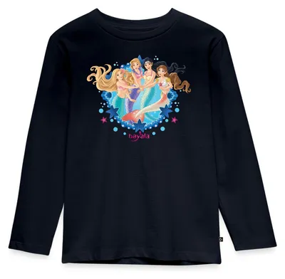 Produktbild von Spreadshirt Schleich Bayala Meerjungfrauen Kinder Premium Langarmshirt, 122/128 (6 Jahre), Navy