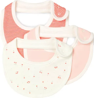 Produktbild von Petit Bateau Baby Lätzchen 3er Set rosa creme tolles Geschenk Taufe Geburt