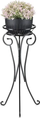 Zdjęcie produktu dla Dastal stojak na kwiaty doniczkowe czarny 34x74 cm metalowy dekoracja domu