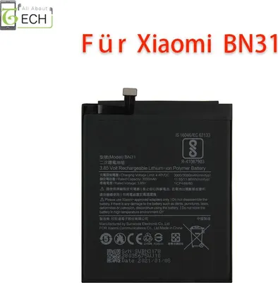 Produktbild von Für Xiaomi Mi 5X /Note 5A /Note 5A BN31 Akku Batterie 3000mAh NEU Hochwertig