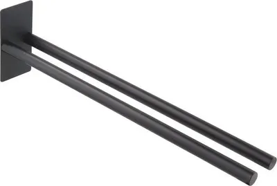 Immagine prodotto di Portasciugamani in acciaio inossidabile nero, doppio, 40 cm, autoadesivo