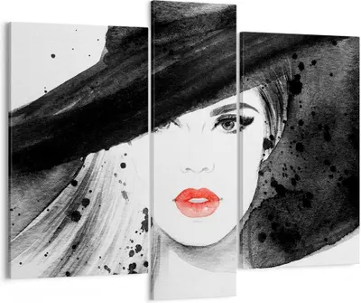 Produktbild von Bild auf Leinwand - Leinwandbild - Frau Gesicht Lippen - 95x80cm - Wand Bild - Wanddeko - Wandbilder - Leinwanddruck - Bilder - Kunstdruck - Wanddekoration - Leinwand bilder - Wandkunst - CB95x80-3916