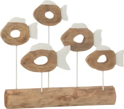 Zdjęcie produktu dla J-Line Fish 5 On foot Mango wood White/Natural