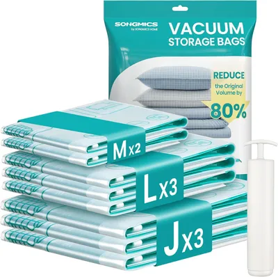 Productafbeelding van VacuÃ1/4mzakken - VacuÃ1/4mzakken voor kleding - Beddengoed - Reisopbergzakken - Ruimtebesparend - Herbruikbaar - Handpomp