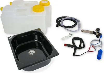Produktbild von 12V Camping Spüle Waschbecken Bausatz Spülbecken Wohnmobil 325x265x100mm Vito T5