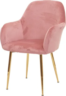 Immagine prodotto di Sedia da pranzo HWC-F18, sedia da cucina, design retrò ~ velluto rosa antico, gambe dorate