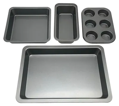 Obrázok produktu pre Relaxdays 4052025515409, Súprava na pečenie, Šedá, Uhlíková oceľ, 230 °C, 1,4 kg, 4 kusov
