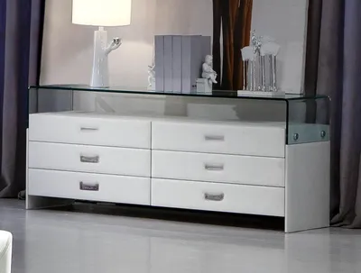 Image de Design XXL Sideboard Glas Ablage Leder Kommoden Schrank Loawboard Schränke