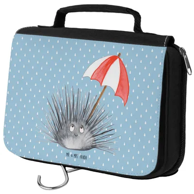 Produktbild von Mr. & Mrs. Panda kosmetiktäschchen Seeigel - Blau Pastell - Geschenk, Kosmetiktasche, Lebe, duschbeutel, Kulturtasche, Achtsamkeit, Kulturbeutel, badtasche, Meer, Leben