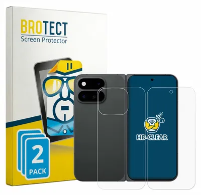 Produktbild von 2x Für Google Pixel 11 Pro Fold (Display+Rückseite) Schutzfolie BROTECT Displayschutz Display Schutz Folie Klar Transparent