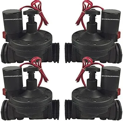 4 Magnetventile 3/4 Zoll 24 V mit Regler für Bewässerung
