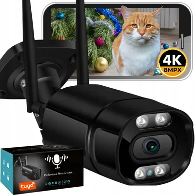 Obrázok produktu pre IP WiFi kamera 8Mpx, Tuya Smart, 4K Ultra HD, zoom, LED, audio, IP66, pre domáce použitie