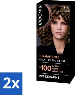 Zdjęcie produktu dla SYOSS - Koloryzacja 5-8 orzechowy brąz - Farba do włosów - Pokrycie siwych włosów - Zmniejsza łamliwość włosów - Ekonomiczne opakowanie - 2 sztuki