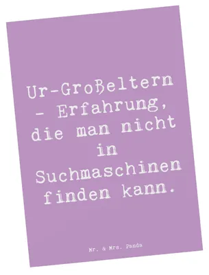 Produktbild von Mr. & Mrs. Panda Postkarte Spruch Ur-Großeltern Weisheit - Lavendeltraum - Geschenk, Fotokarte, Geschichten, einzigartige Designs, Ahnen, Postkarten, Handarbeit, Familie