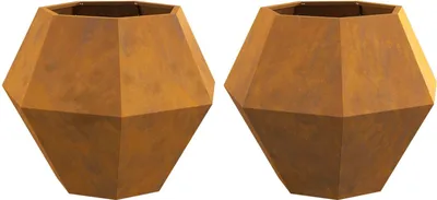 Produktbild von Pflanzkübel 2 pcs Rostig 75 x 75 x 60 cm Wetterfeststahl