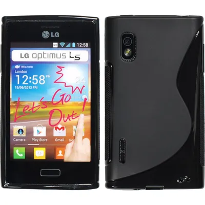 Produktbild von PhoneNatic Case kompatibel mit LG Optimus L5 - schwarz Silikon Hülle S-Style + 2 Schutzfolien